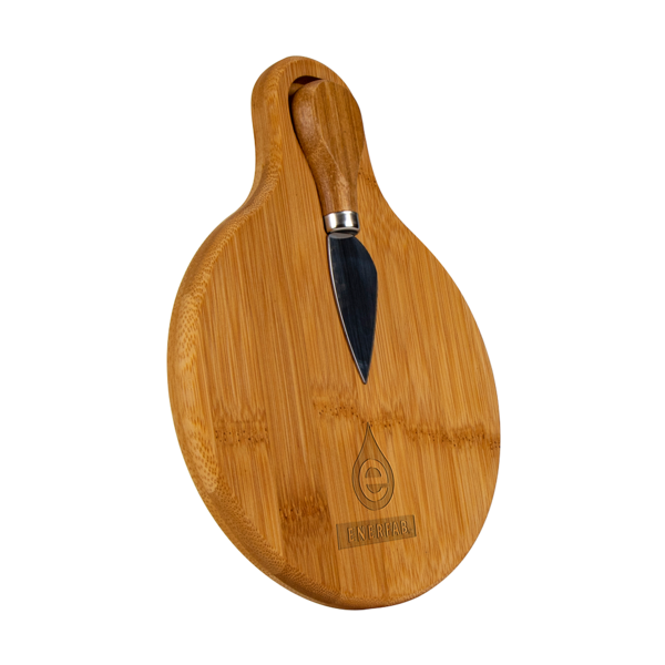 Small Bamboo Cutting Board with Cheese Knife