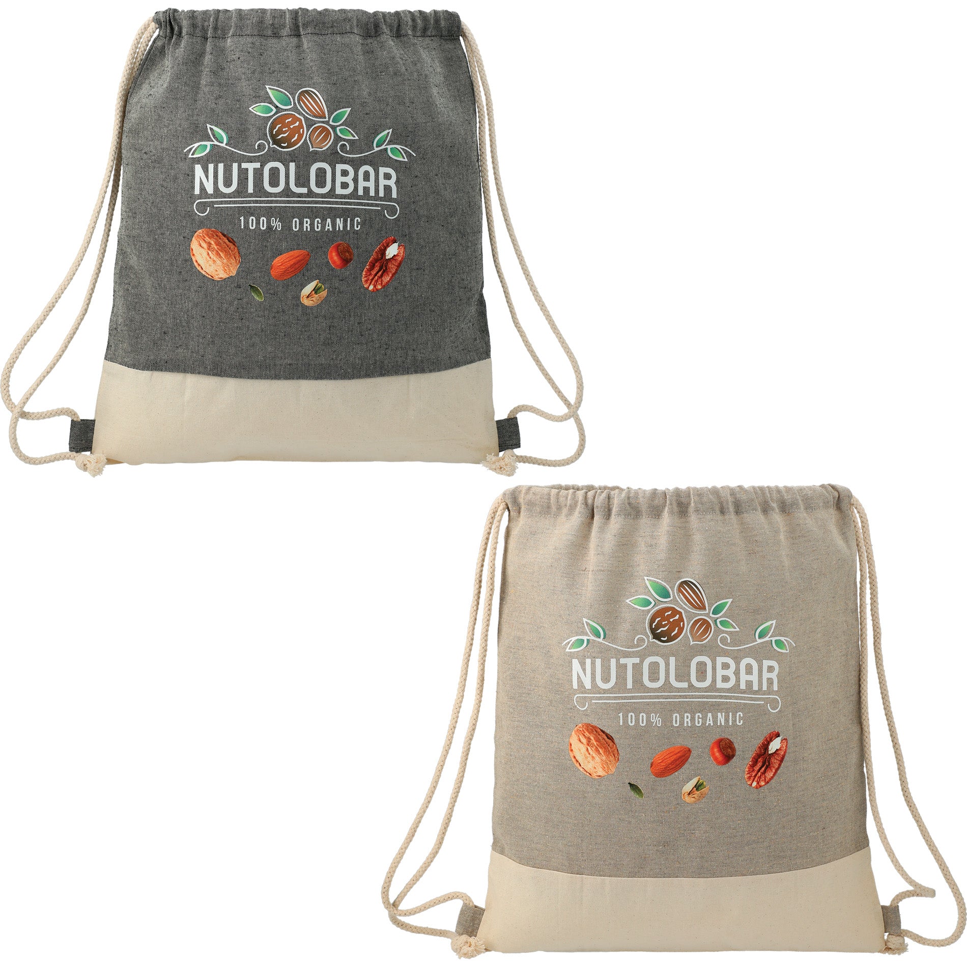 Split Recycled Cotton Drawstring Bag
