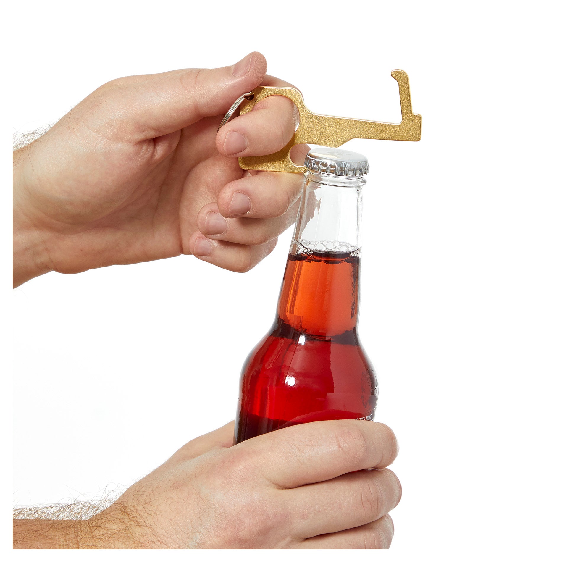 No Contact Keychain - Brass