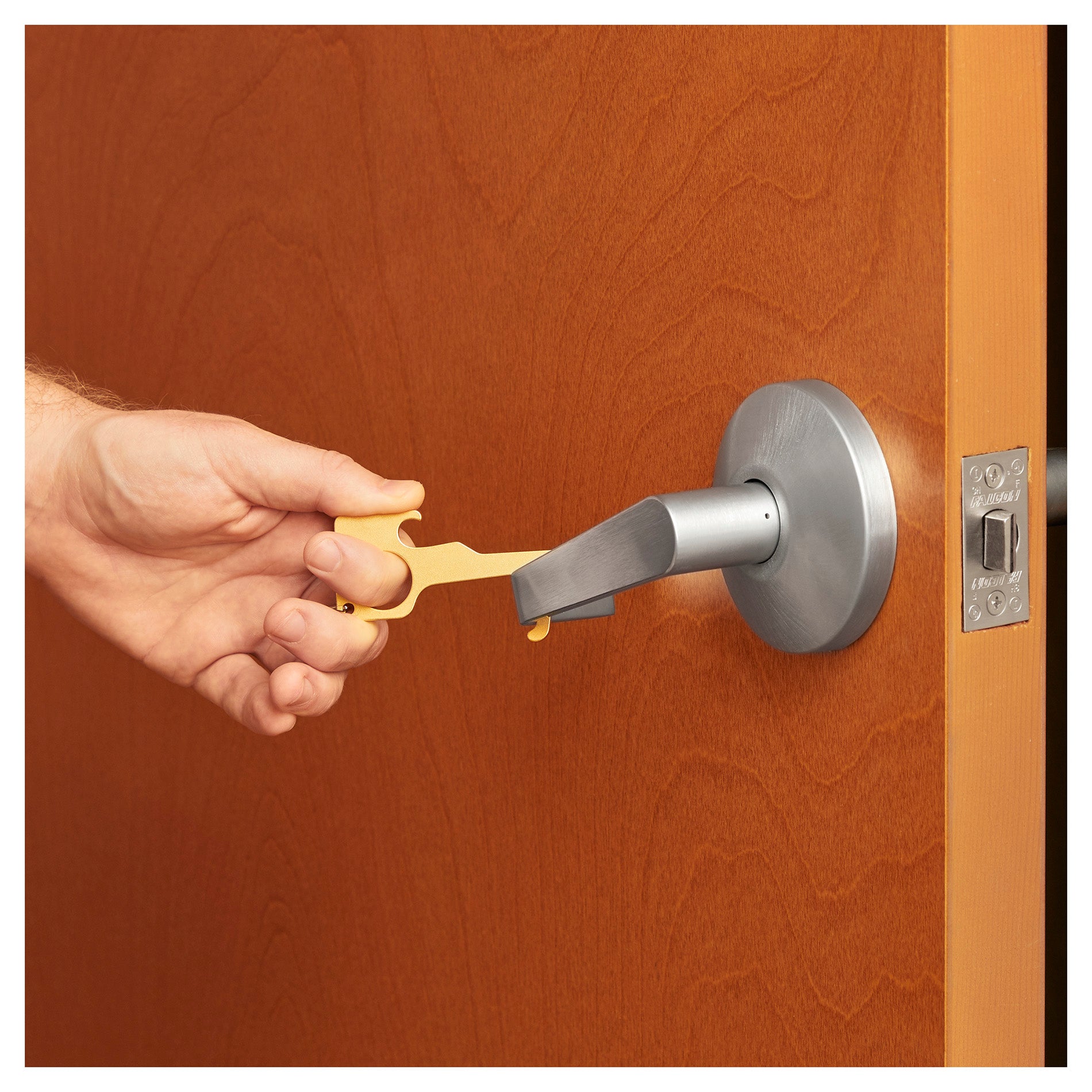 No Contact Keychain - Brass