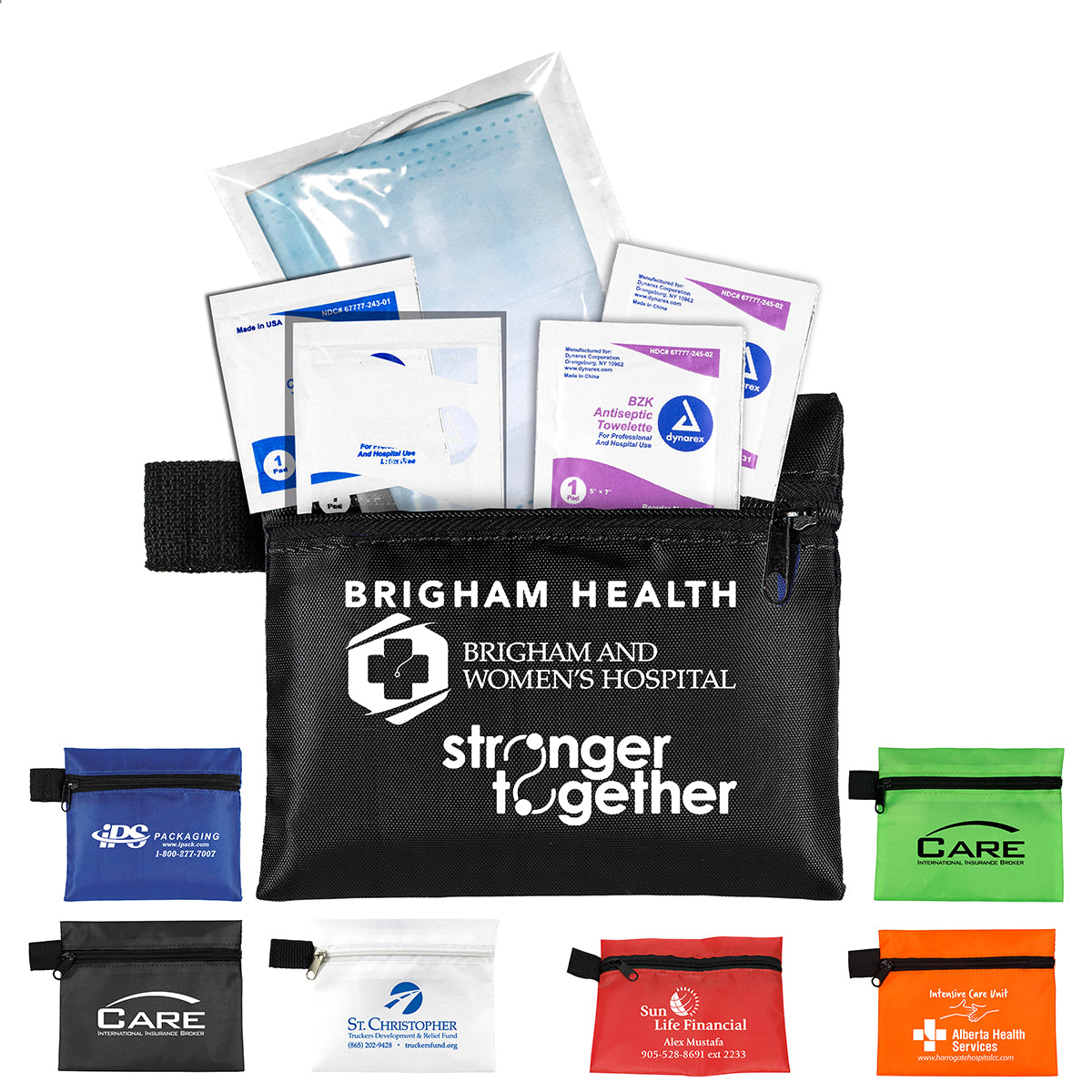 3-PLY MASK & ANTISEPTIC WIPES in Zipper Pouch