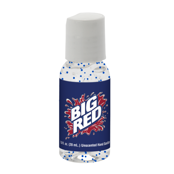 1 oz Single Color Moisture Bead Sanitizer in Clear Round Bottle