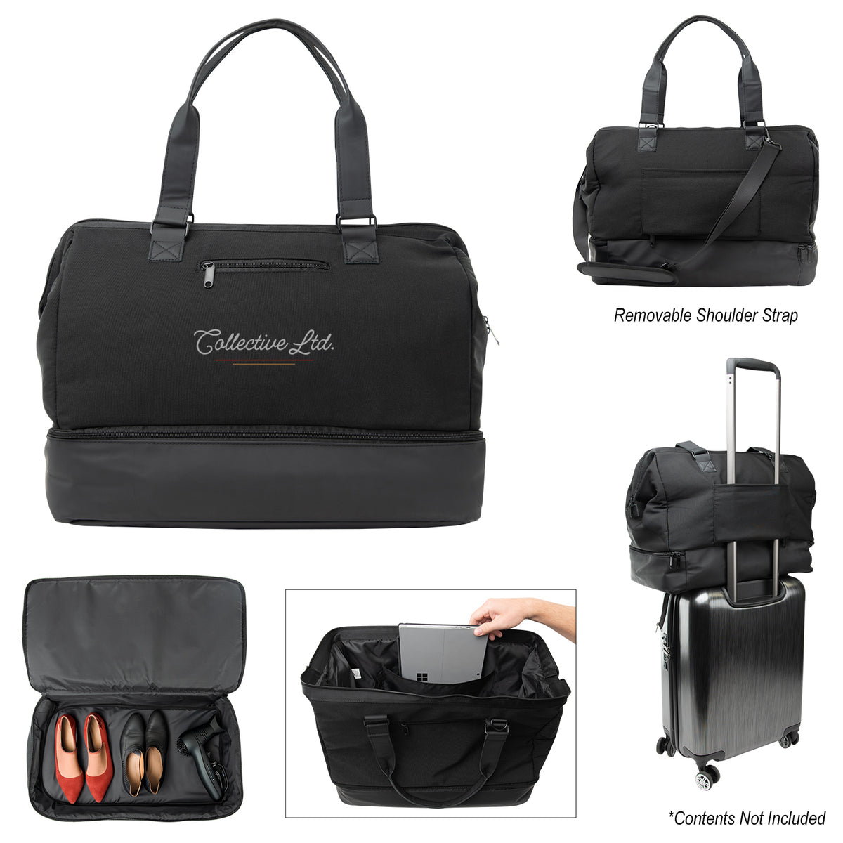 The Weekender Travel Bag with Drop Bottom