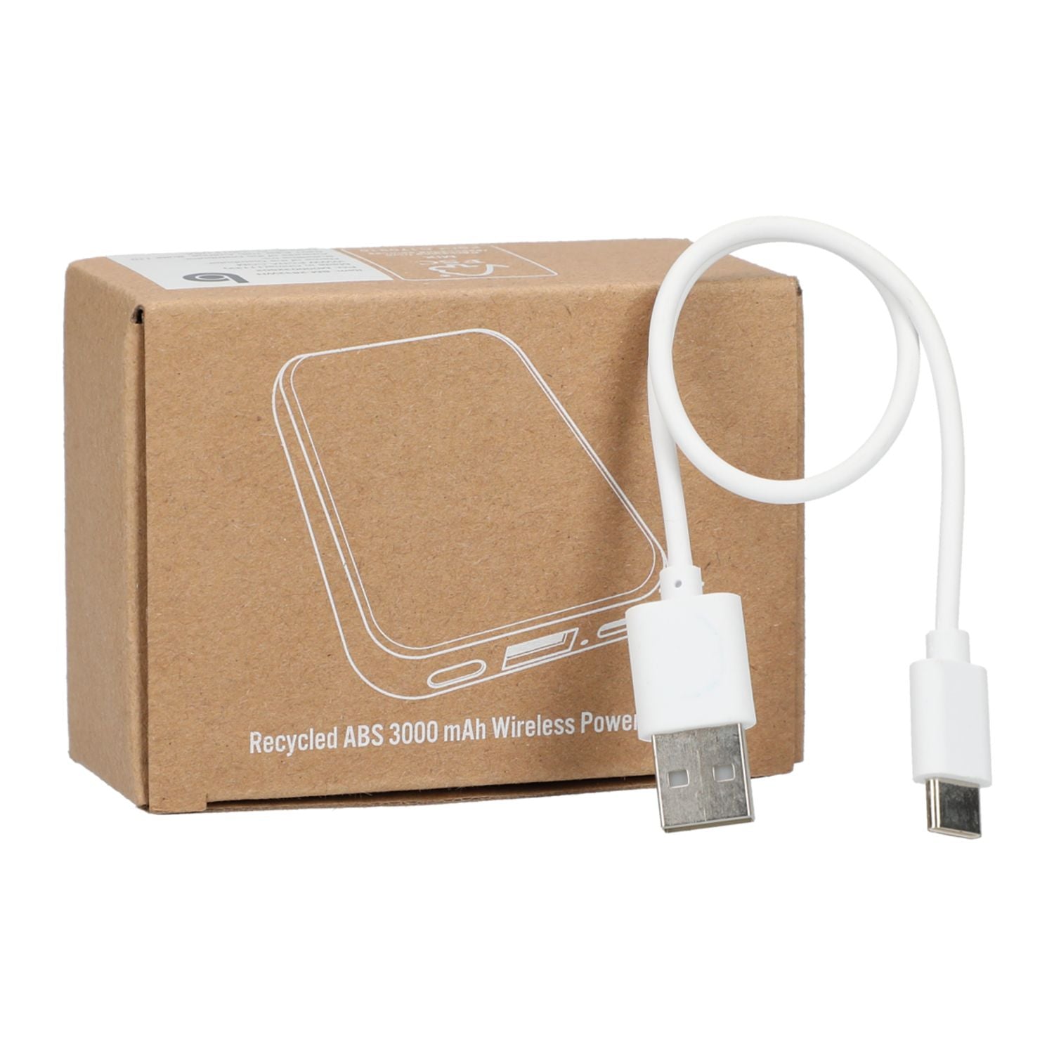 Recycled ABS 3000 mAh Wireless Power Bank