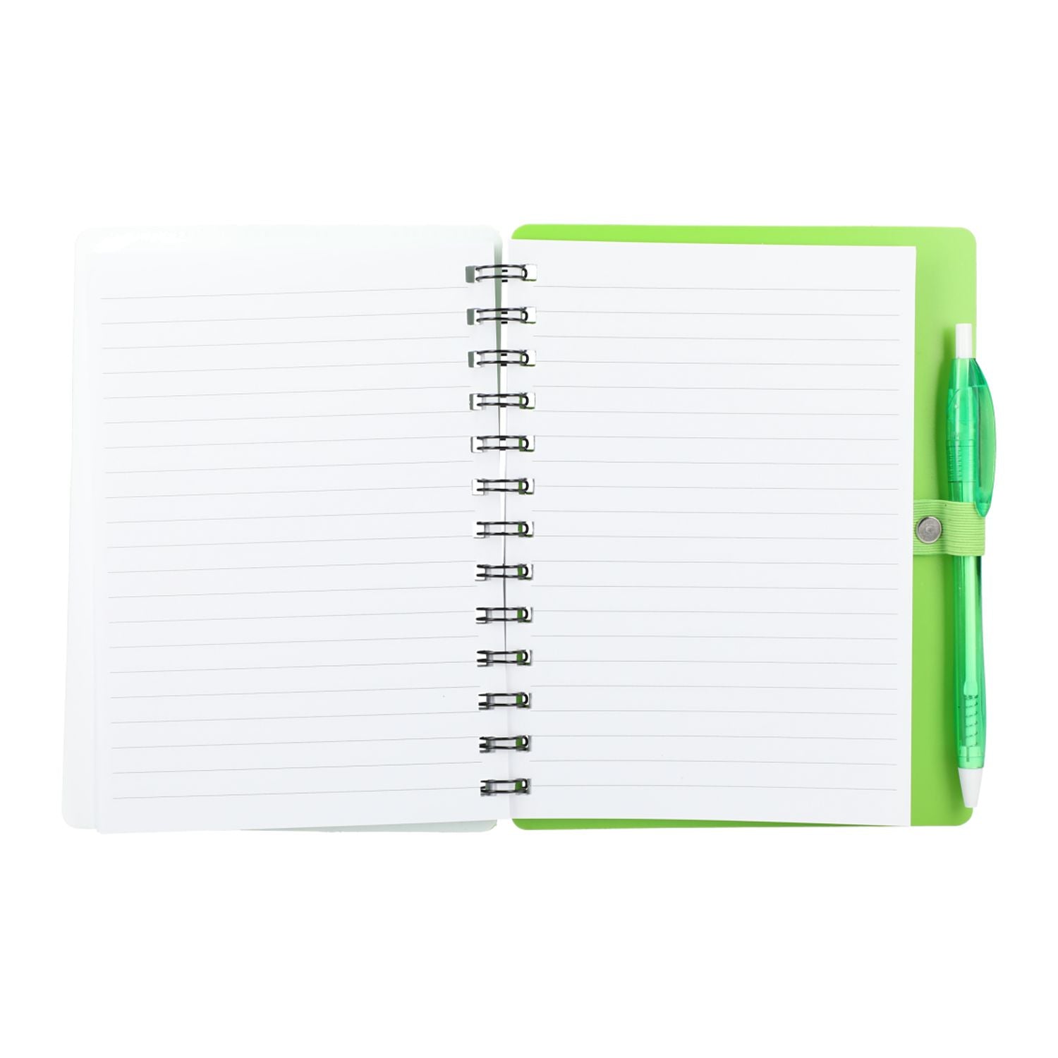 5" x 7" Recycled Dual Pocket Spiral Notebook w Pen