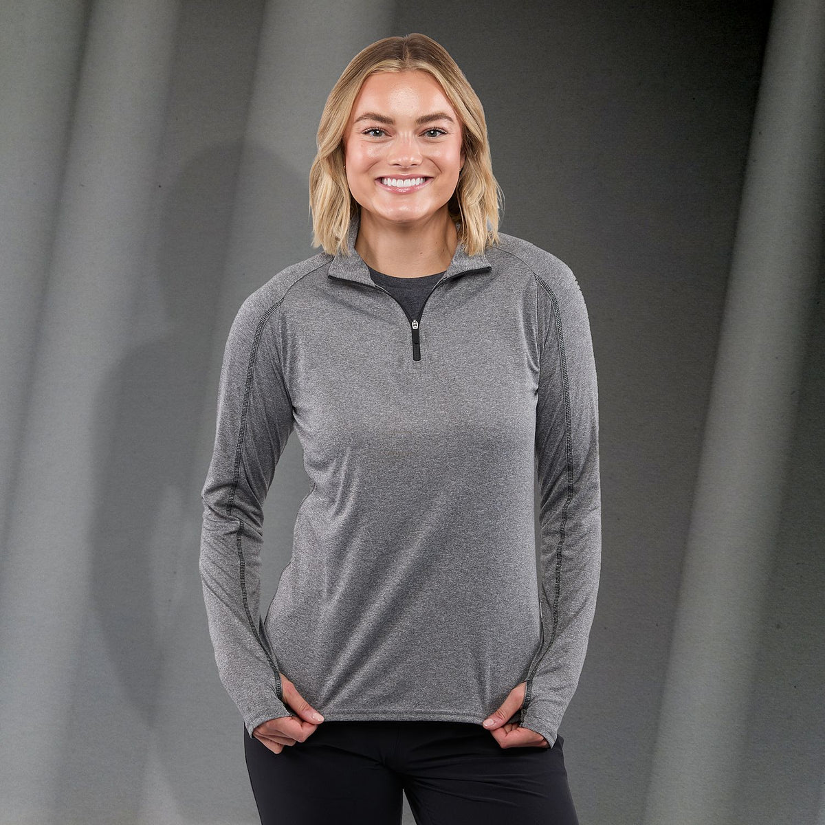 Women&#39;s TAZA Performance Knit Quarter Zip with Thumb Holes