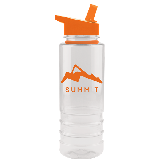 Admiral 24 oz. Tritan™ Transparent Bottle With Flip Straw Lid And Accent Collar