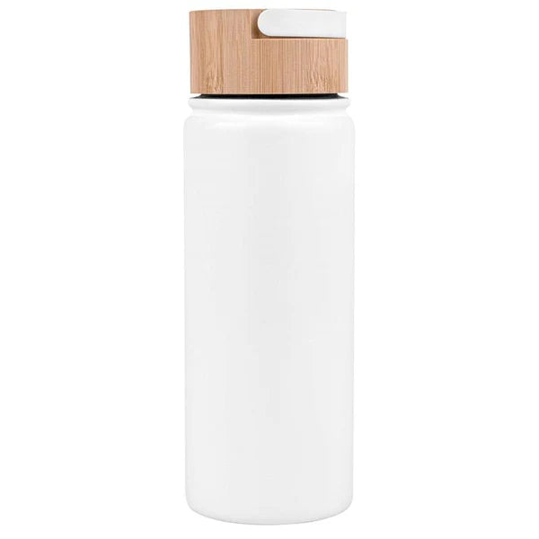 20oz. Vacuum-Sealed Stainless Water Bottle with Bamboo Lid