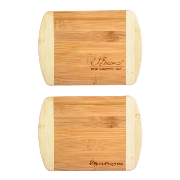 Two-Tone Bar 8" x 5-3/4" Bamboo Cutting Board
