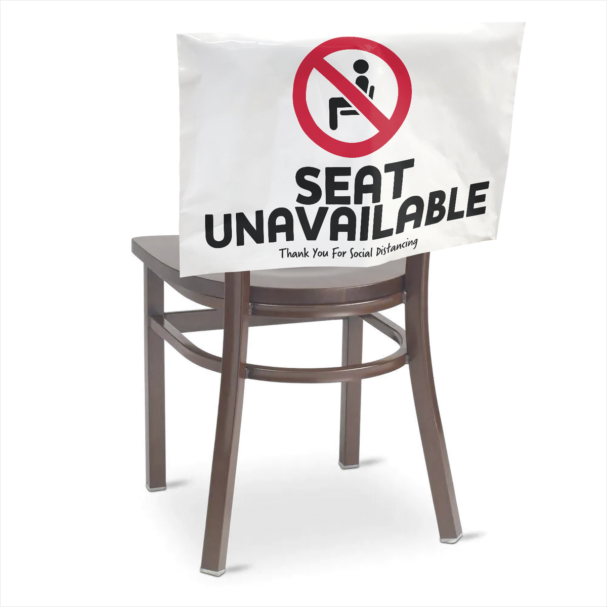Social Distancing Chair Signage (Stock design)