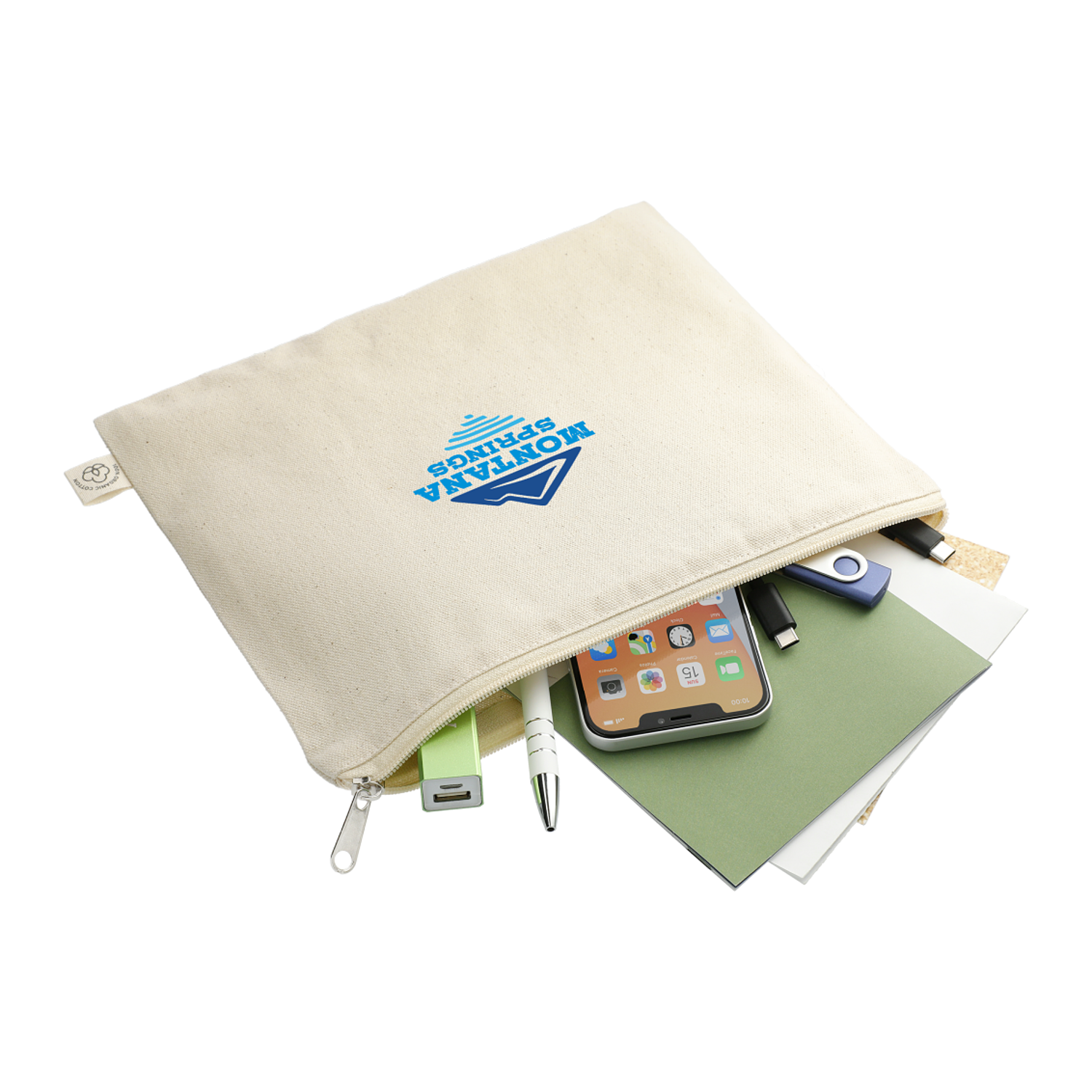 Organic Cotton Flat Travel Pouch