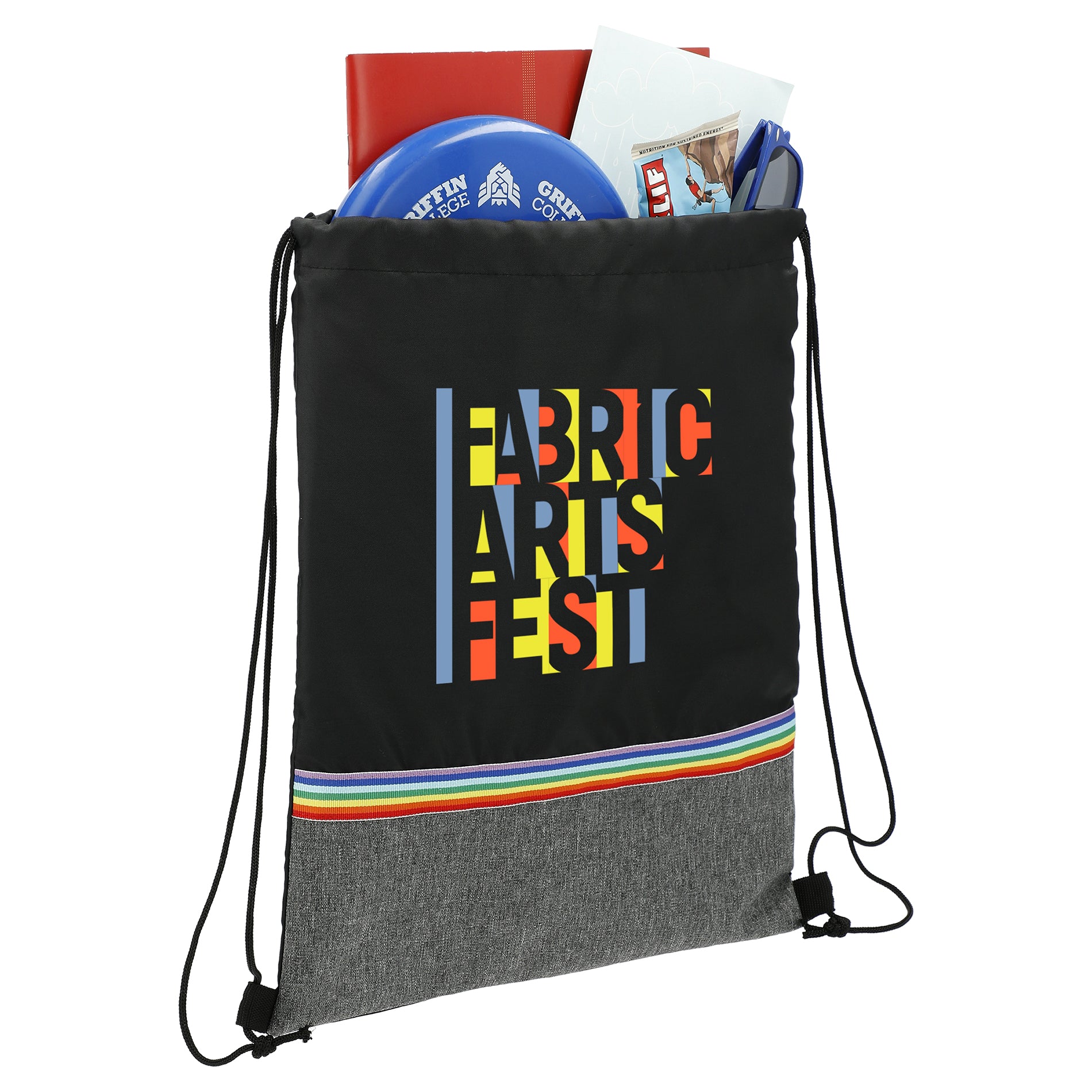 Rainbow Recycled 210d Drawstring Bag