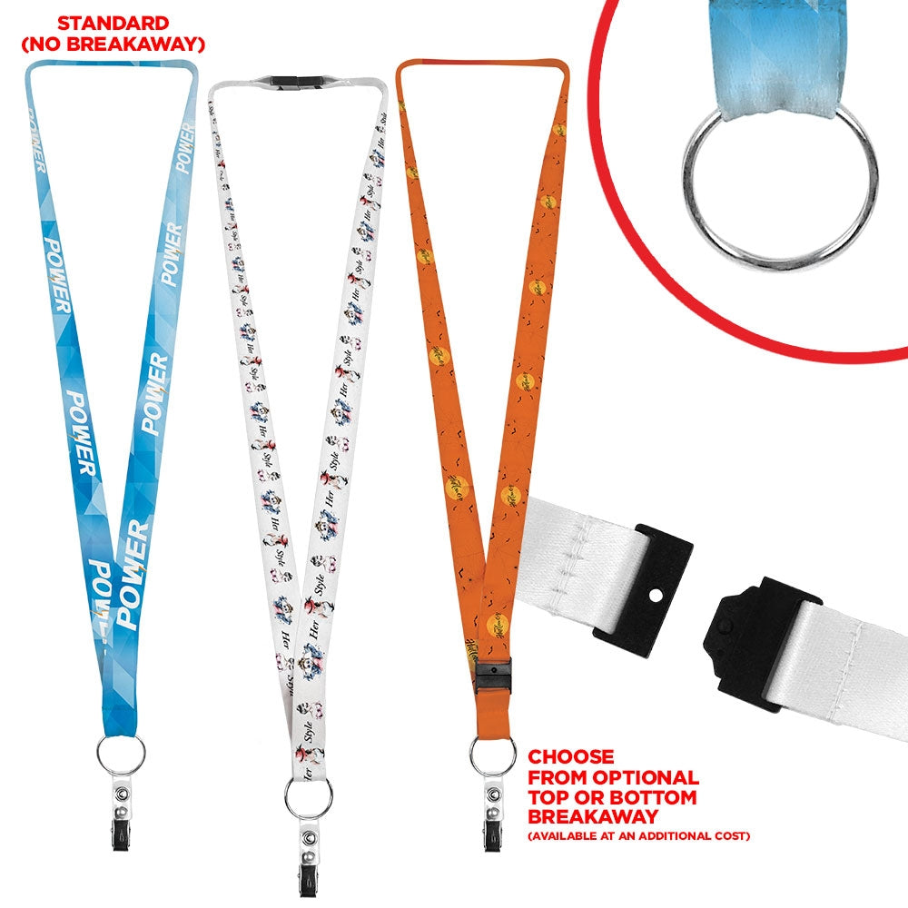 3/4&quot; Closed Loop Sublimated Lanyard