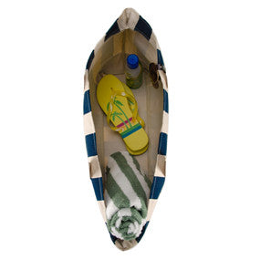 Large Striped Canvas Tote